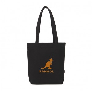 Kangol Flocking Simbol Canvas Eco Bag- Black 0041